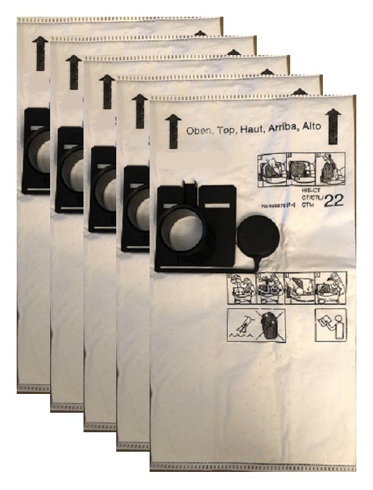 Fits Festool CT22 SelfClean 452970 Filter Bag, Tear-Resistant Material, 5-PK