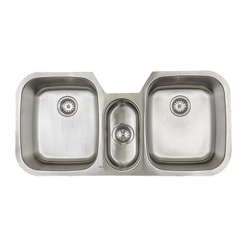 E2 Stainless 598 triple bowl stainless steel kitchen sink, Kohler K-3166-NA