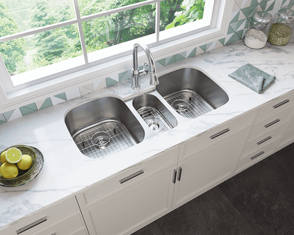 E2 Stainless 598 triple bowl stainless steel kitchen sink, Kohler K-3166-NA