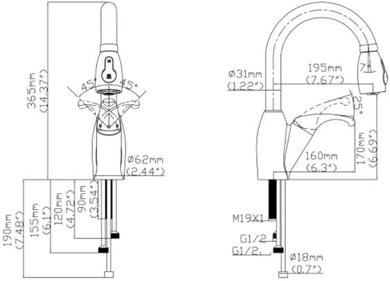 KPS3030M Hampton Kitchen Faucet 100% Brushed Stainless Steel