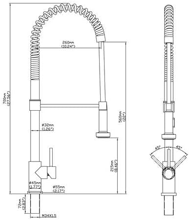 E2 Stainless KPS3031 Niagara Kitchen Faucet Brushed Stainless Steel