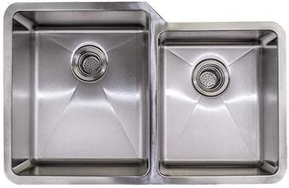 E2 Stainless Ultra Modern Kitchen Sink SRD-6040 Double Bowl 16 Gauge Stainless Steel 