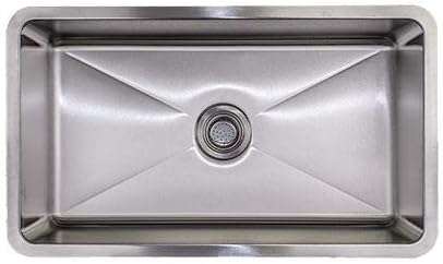 E2 Stainless Ultra Modern Kitchen Sink SRS-3018 Super Single, 16 Gauge Stainless Steel