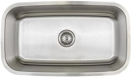 M3018 Stainless Steel Super Single Undermount Kitchen Sink 18 Gauge 