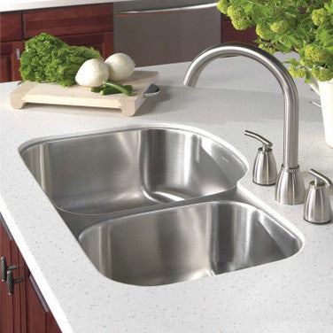 E2 Stainless M601 Contemporary Uneven 16-Gauge Stainless Steel Kitchen Sink 60/40