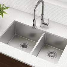 E2 Stainless VSR-703 Ultra Modern Kitchen Sink Double Bowl, 16 Gauge Stainless Steel Undermount