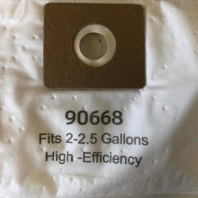 reusable 90668 shop vac filter bags type b w/zipper fits 2 2.5 gallon vacuums 5 pk