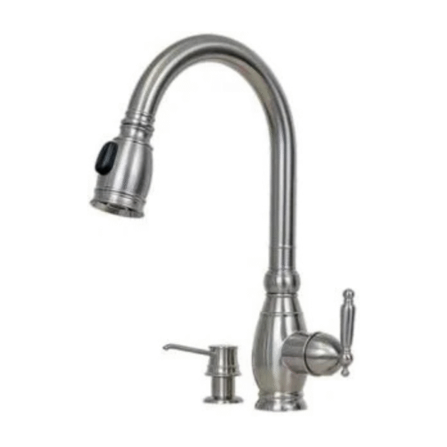kps3034 poseidon kitchen faucet 100% solid cast t304 brushed stainless steel