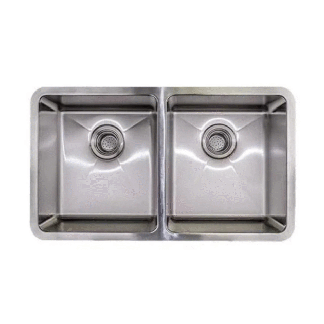 ultra modern kitchen sink srd 5050 double bowl, 16 gauge stainless steel