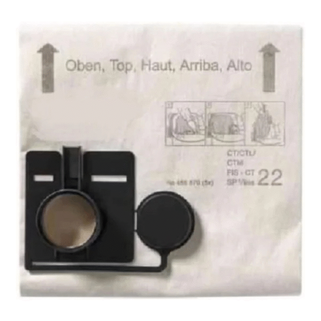 fits festool ct22 selfclean 452970 filter bag, tear resistant material, 5 pk